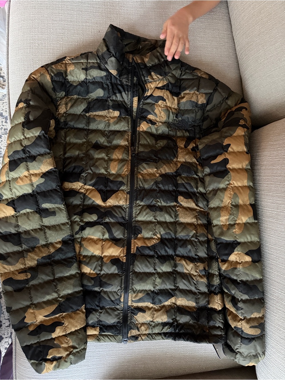 The North Face Men’s Thermoball eco Jacket - Olive/Black/Tan size S